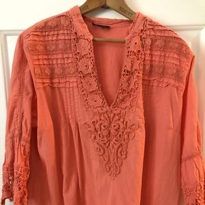 Salmon 3/4 sleeve blouse